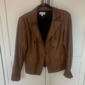 Evereve Women's Tan Leather Blazer